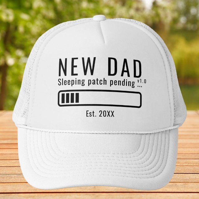 New Dad Sleeping Patch Bold Typography Trucker Hat (Creator Uploaded)