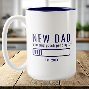 New Dad Sleeping Patch Bold Typography Two-Tone Coffee Mug