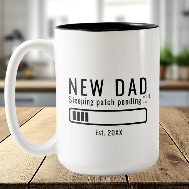 New Dad Sleeping Patch White Design Two-Tone Coffee Mug (Creator Uploaded)
