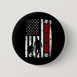New Dad Soon To Be Soccer Daddy Retro American Usa 6 Cm Round Badge