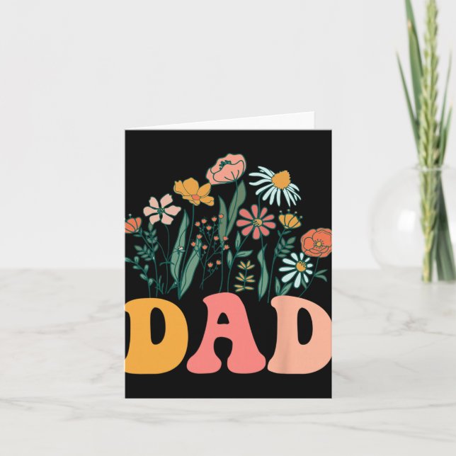New Dad Wildflower First Birthday &amp; Baby Showe Card (Front)