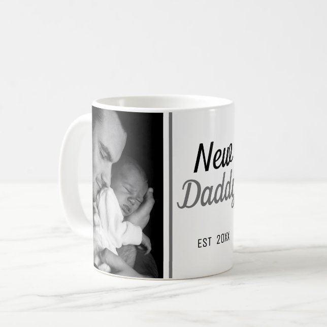 New Daddy 2 Photo Collage Coffee Mug (Front Left)