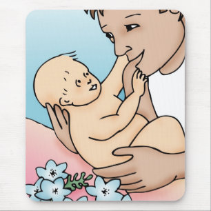 New Daddy and Baby Mouse Mat