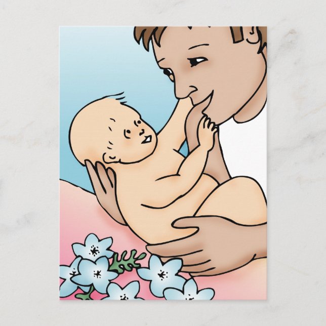 New Daddy and Baby Postcard (Front)