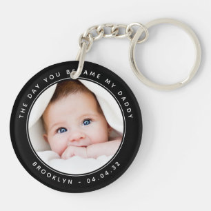 New Daddy Baby Photo Keepsake Key Ring