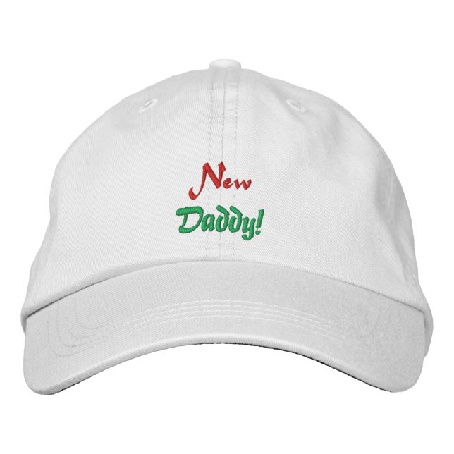 New, Daddy!-Embroidered Hay Embroidered Hat (Front)