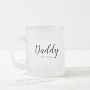 New Daddy Established Frosted Glass Coffee Mug