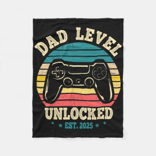 New Daddy I Leveled Up To Dad Mens Pregnancy Idea Fleece Blanket