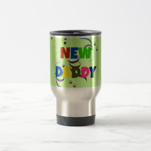 "NEW DADDY" in colorful lettering Mug