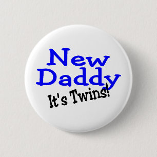 New Daddy Twins 6 Cm Round Badge