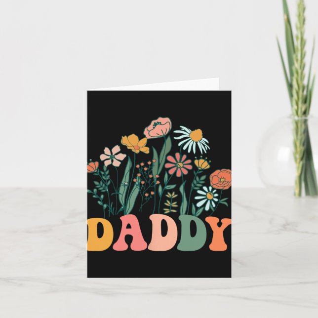 New Daddy Wildflower First Birthday &amp; Baby Sho Card (Front)