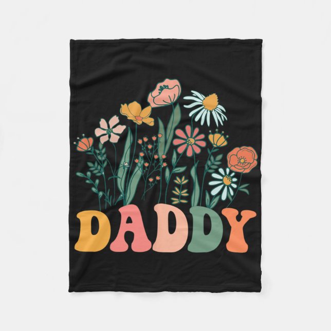 New Daddy Wildflower First Birthday &amp; Baby Sho Fleece Blanket (Front)