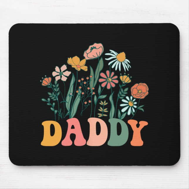 New Daddy Wildflower First Birthday &amp; Baby Sho Mouse Mat (Front)