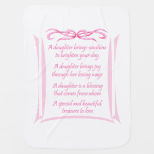 New Daughter Poem Baby Blanket