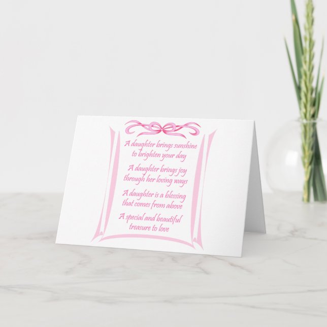 New Daughter Poem Card (Front)