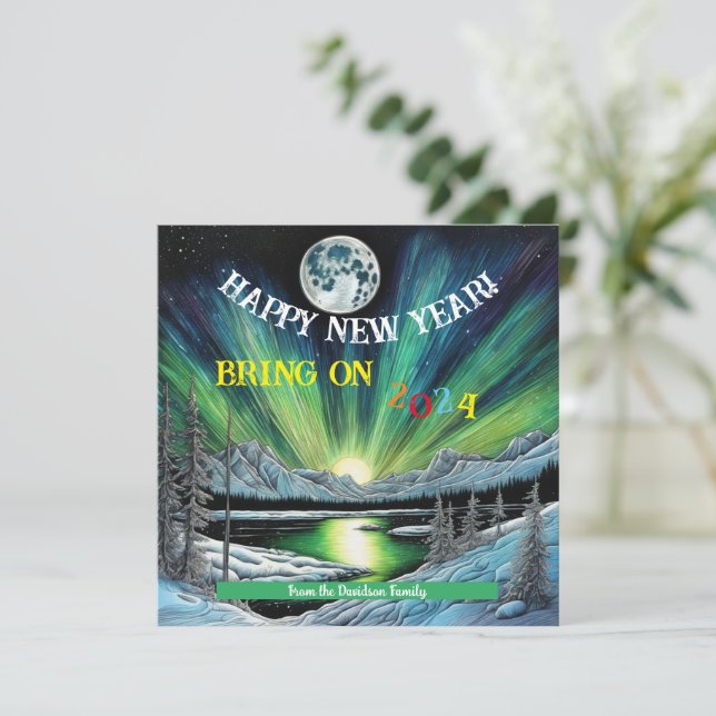 New Dawn, New Day, New Year Flat Greeting Card (Standing Front)