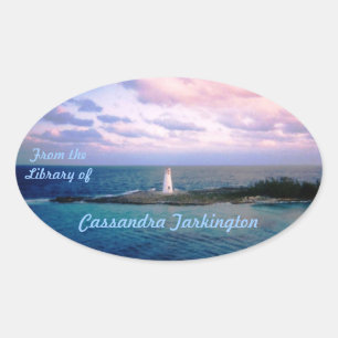 New Day Custom Bookplate Oval Sticker