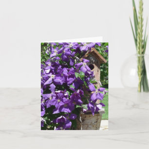 New Day Gardens Notecard- Clematis & Birdhouse Card