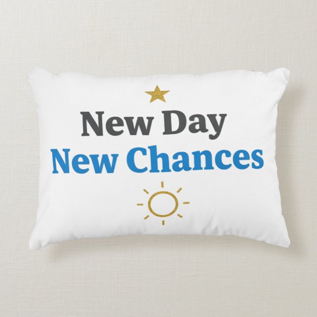 New Day, New Chances" Minimalist Decorative Cushion (Front)