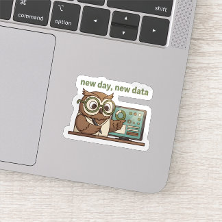 New Day New Data Sticker – Cute Owl for Analysts