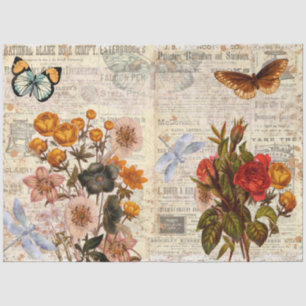 New Decor Transfer Floral Decoupage Tissue Paper