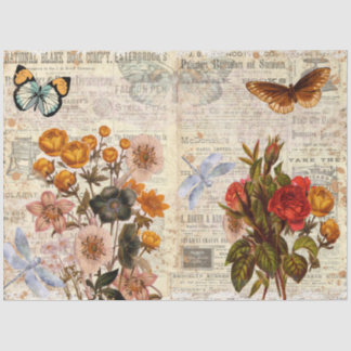 New Decor Transfer Floral Decoupage Tissue Paper