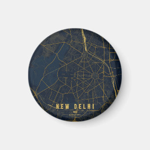 New Delhi India City Map Magnet