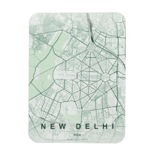 New Delhi India City Map Minimal Design Magnet
