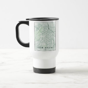 New Delhi India City Map Minimal Design Travel Mug