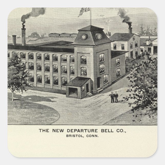 New Departure Bell Co, Miller Bros Cutlery Co Square Sticker (Front)