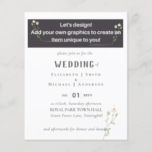 NEW! DESIGN OWN WEDDING INVITATION FLYER!! Budget Flyer