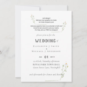NEW! DESIGN OWN WEDDING INVITE - 5x7 from 2.35