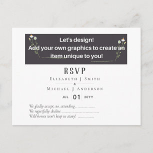 NEW! DESIGN OWN WEDDING RSVP Postcard from 1.10