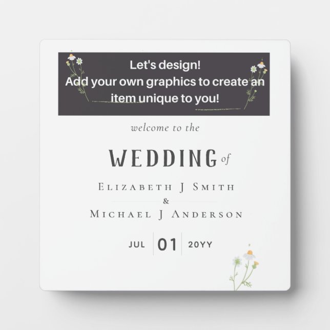NEW! DESIGN OWN WEDDING SIGN PLAQUE (Front)