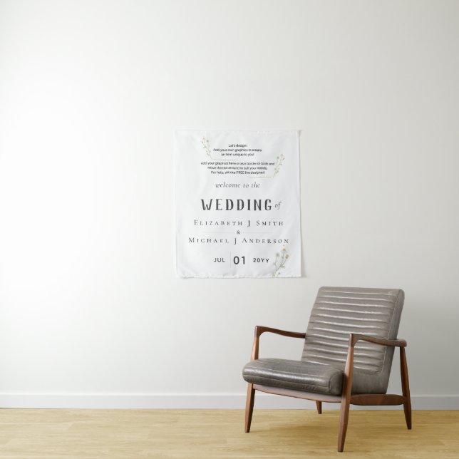 NEW! DESIGN OWN WEDDING SIGN Wall Tapestry (In Situ)