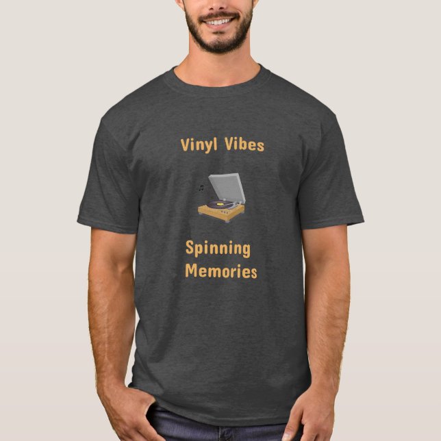 New Design, Retro Vinyl Record Tee Shirt.  (Front)