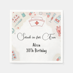 New Doctor Heart Registered Nurse Rn 30th Birthday Napkin