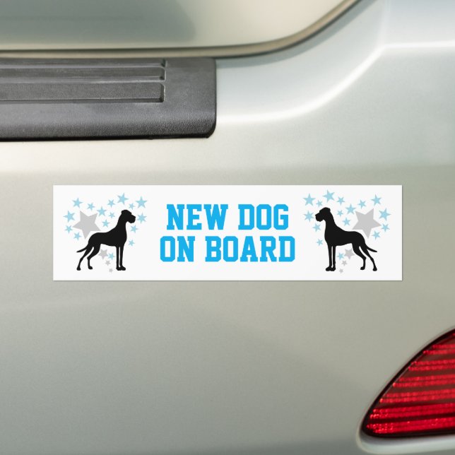 New dog on Bord Great Dane  Bumper Sticker (On Car)