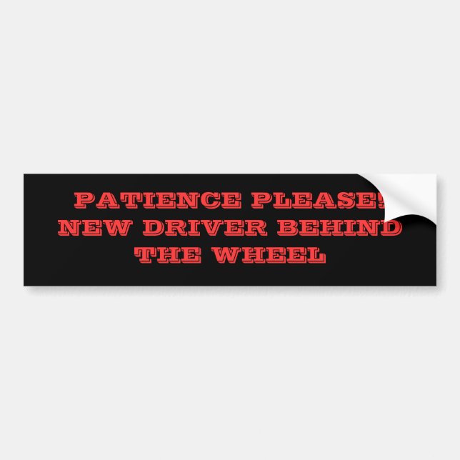 New driver bumper sticker (Front)