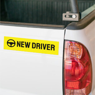 New Driver Bumper Sticker with car steer logo
