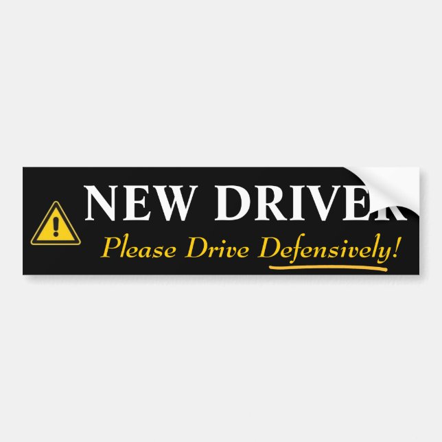 New Driver, Defensively Drive Please Bumper Sticker (Front)