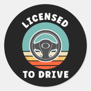 New Driver Driver's Permit Celebration Teen Driver Classic Round Sticker