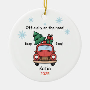 New Driver Ornament, Custom Licensed Driver Ceramic Tree Decoration