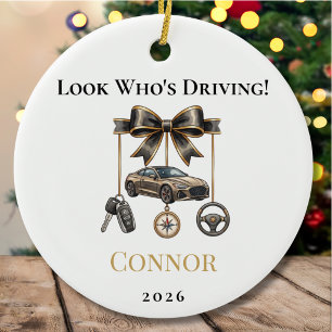 New Driver Personalised Name Drivers License Car Ceramic Tree Decoration