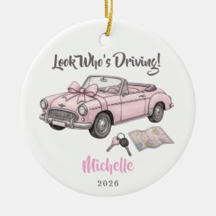 New Driver Personalised Name Drivers License Car  Ceramic Tree Decoration