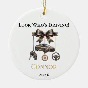 New Driver Personalised Name Drivers License Car Ceramic Tree Decoration