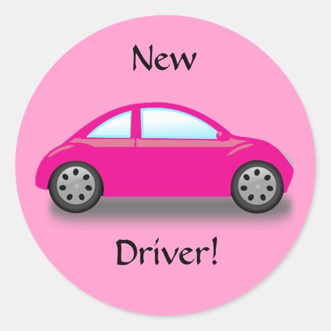 New Driver Pink Car Sticker (Front)
