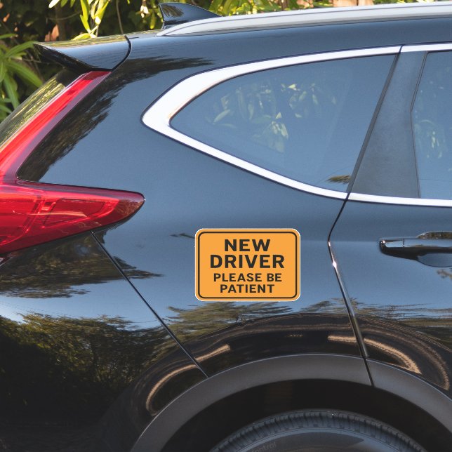 New Driver - Please Be Patient Orange Honeycomb (Car Side)