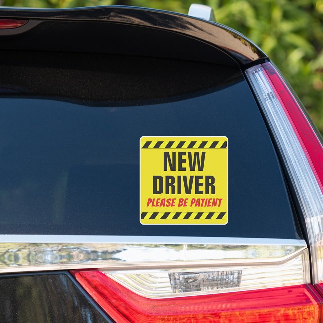 New Driver Please Be Patient Student Driver Decal (new driver car window decal sticker for student driver)