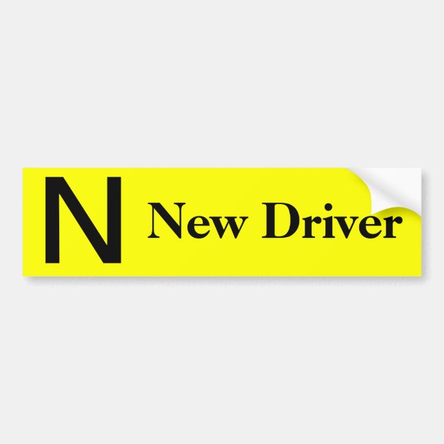 New driver  yellow bumper sticker (Front)